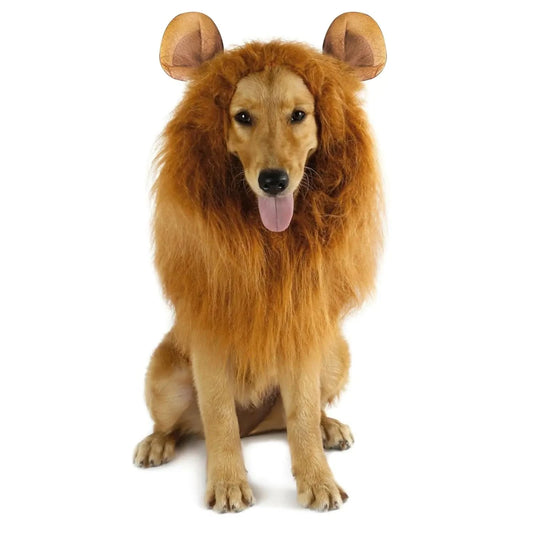 Dog Lion Mane - Halloween Realistic & Funny Lion Mane for Dogs - Complementary Lion Mane for Dog Costumes - Lion Wig for Medium to Large Sized Dogs Lion Mane Wig for Dogs - Pets Best shop