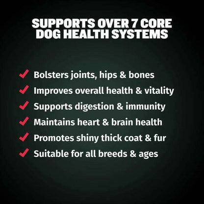 Bully Max Total Health Dog Supplement – Omega-3, Joint Support, Immune Boost & Digestive Aid for All Dogs, Puppies, Seniors & Breeds