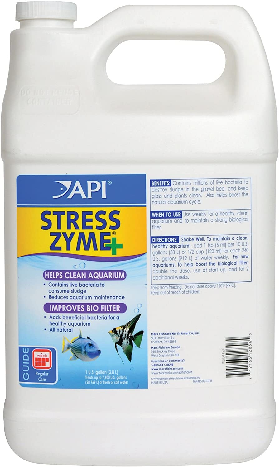 Stress Zyme Aquarium Cleaning Solution for Freshwater and Saltwater - 1 Gallon