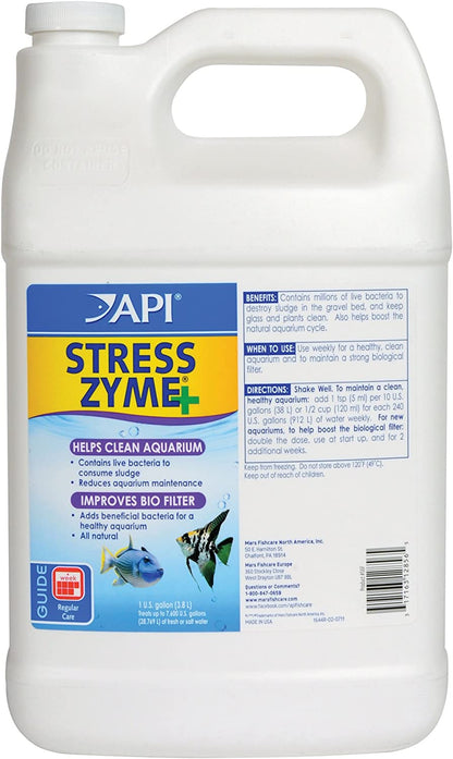 Stress Zyme Aquarium Cleaning Solution for Freshwater and Saltwater - 1 Gallon