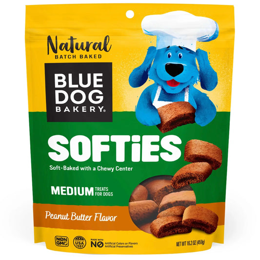 Softies Peanut Butter Flavor Medium Biscuit Treats for Dogs, 16.2 Oz. Bag