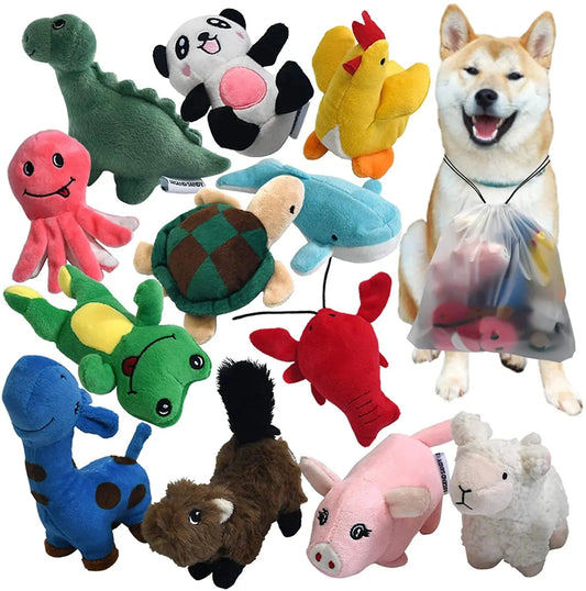 " Squeaky Plush Dog Toy Pack for Puppy, Small Stuffed Puppy Chew Toys 12 Dog Toys Bulk with Squeakers, Cute Soft Pet Toy for Small Medium Size Dogs"