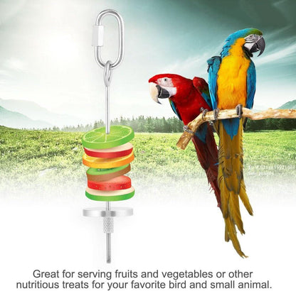 Stainless Steel Fruit and Vegetable Holder for Birds and Small Animals - Foraging Toy and Treat Skewer (#1)