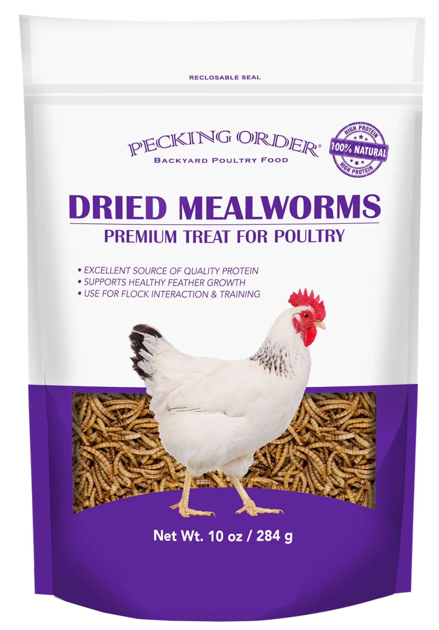 Dried Mealworms Backyard Chicken Feed & Treat, 10 Oz.