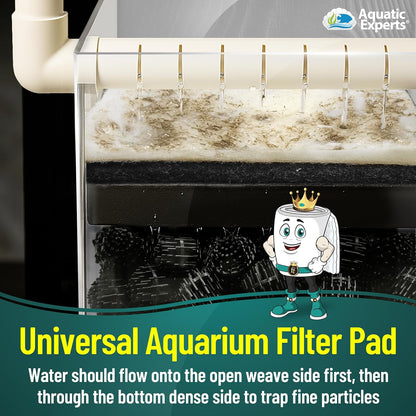 Premium Aquarium Filter Floss - Filterfirst Media Roll for Crystal Clear Water, 3/4" - 1" Thickness (12" Wide, 24' Long)