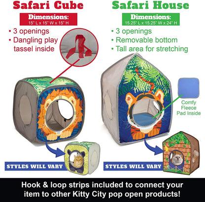 Safari Jungle Collapsible Cat Toy Cube Collection
