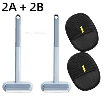 Pet Hair Removal Set Tool Reusable Static Removal Gloves Double-Sided Grooming Gloves Remove Dog Cat Fur Hair for Carpets Sofa