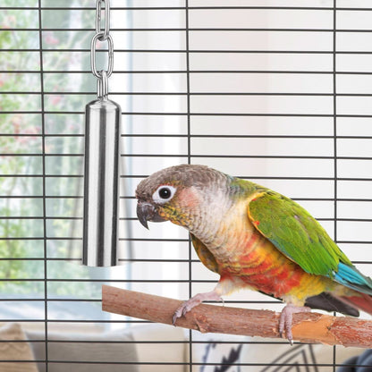 Stainless Steel Bird Bells Toy for Parrots, Macaws, African Greys, Amazons, Eclectus, Cockatoos, Parakeets, Cockatiels, and Squirrels - Cage Stand (Small)