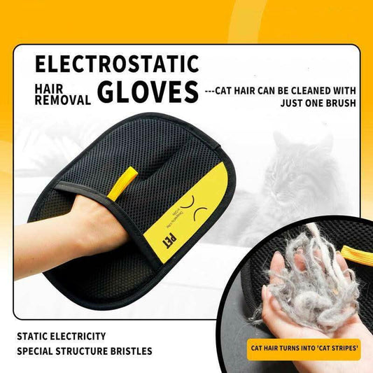 Pet Hair Remover Electrostatic Gloves Two-Way Brush Sticky Hair Remover Cat Hair Dog Hair Glover Grooming Removal Cleaning