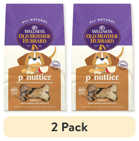 (2 Pack)  Classic P-Nuttier Biscuits Baked Dog Treats, Small, 16 Ounce Bag