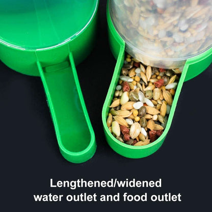 Automatic Bird Water Dispenser Set with Food Feeder for Parrots, Budgies, Lovebirds, and Cockatiels (2 x 60ml Dispensers + 1 x 150ml Feeder)