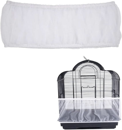 Large Breathable Washable Mesh Bird Cage Cover with Seed Catcher Guard - Available in 4 Colors