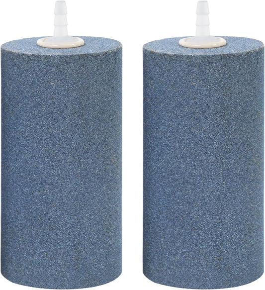 4x2 Inch Aquarium Air Stone - 2 Pack, Large Airstone Aerator Bubble Diffuser for Aquariums, Hydroponics, Ponds, and Fish Tanks