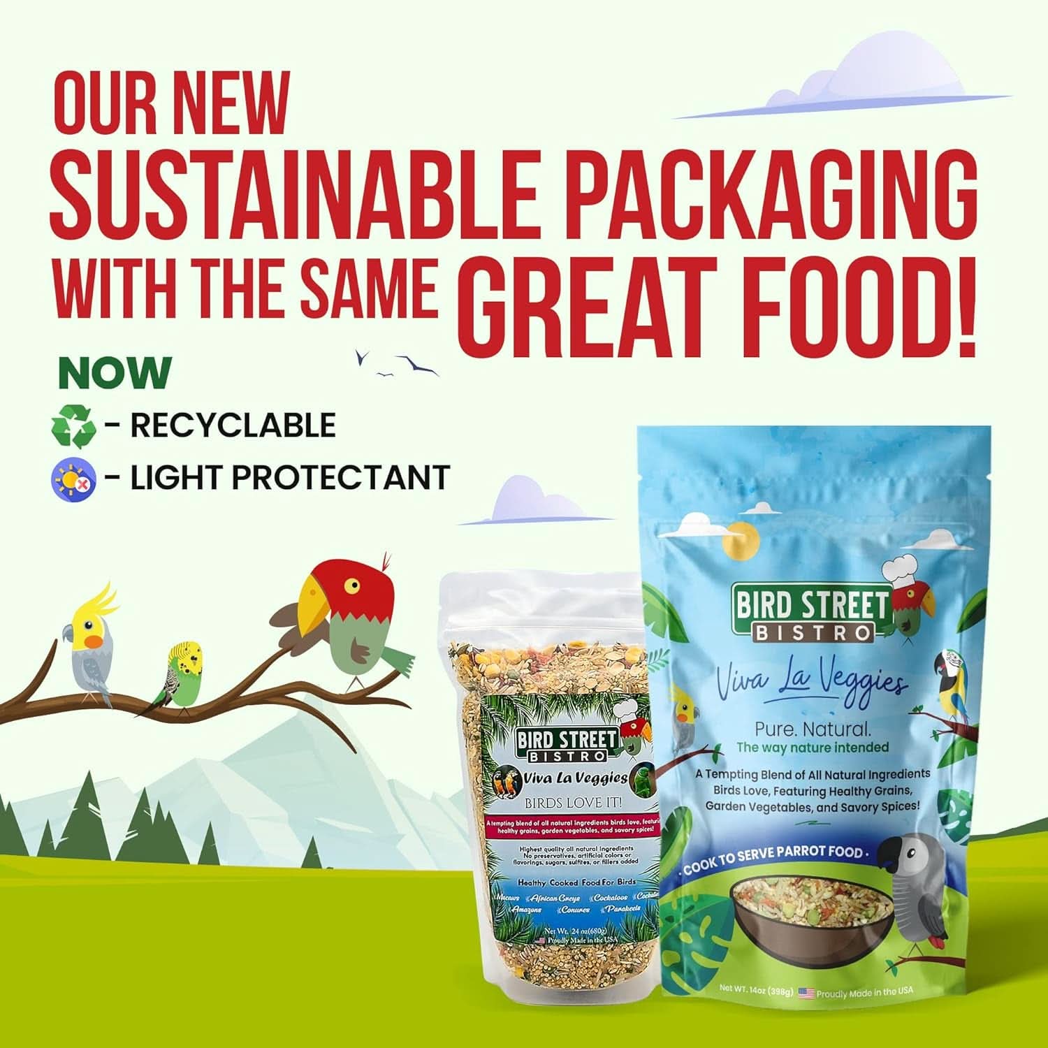 Parrot Food Sample Pack - Quick Preparation in 3 to 15 Minutes | All-Natural Organic Grains, Legumes, Fruits, Vegetables, and Spices - Free from Fillers and Additives