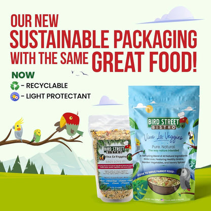 Parrot Food Sample Pack - Quick Preparation in 3 to 15 Minutes | All-Natural Organic Grains, Legumes, Fruits, Vegetables, and Spices - Free from Fillers and Additives