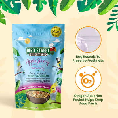 Parrot Food Sample Pack - Quick Preparation in 3 to 15 Minutes | All-Natural Organic Grains, Legumes, Fruits, Vegetables, and Spices - Free from Fillers and Additives