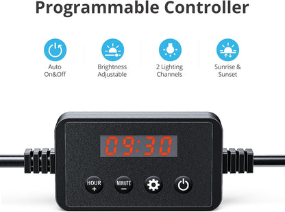ClassicLED Plus Aquarium Light with Timer, 32 Watts, Suitable for 48 to 54 Inch Tanks, Daylight and Moonlight Cycle