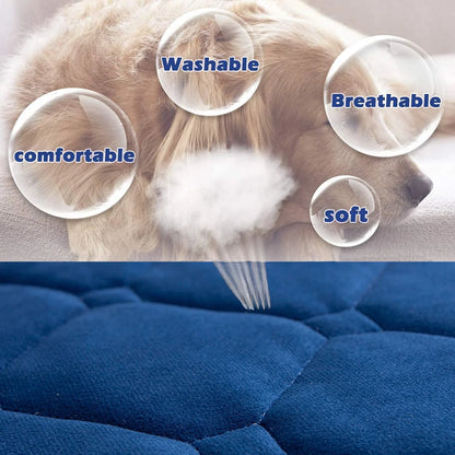 Large Dog Crate Bed Dog Crate Pad Washable Dog Bed Mat for Crate Mats for Dog Cage Mat Dog Kennel Pad Dog Kennel Mat Dog Crate Liner Dog Beds for Large Dog,48" X 32", 1/4" Thk,Blue