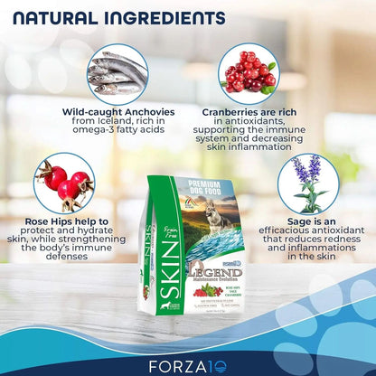 Legend Sensitive Skin Grain-Free Dry Dog Food with Curative Herbs and Wild Caught Anchovy Flavor for Adult Dogs, 5-Pound Pack