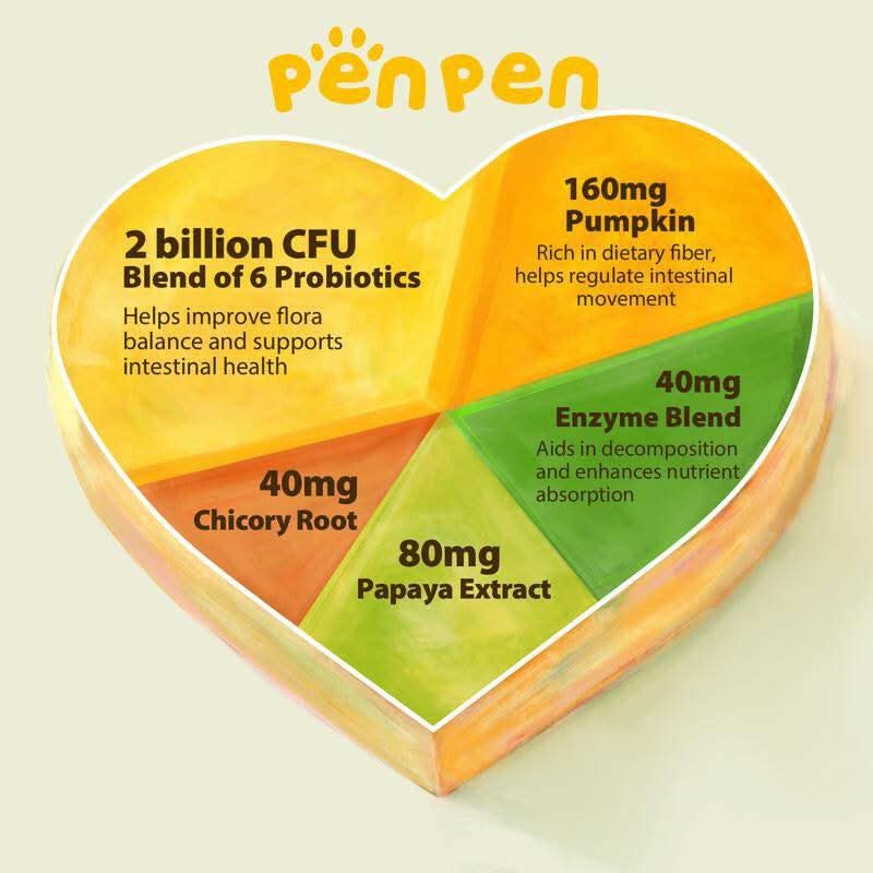 PENPEN Probiotics for Dogs - Multi-Probiotic & Enzyme Blend for Digestive Health, Eases Sensitive Stomachs (Beef Chews)