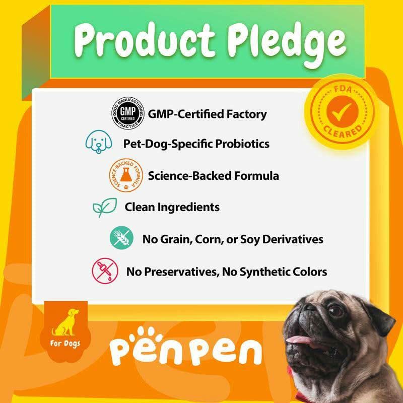 PENPEN Probiotics for Dogs - Multi-Probiotic & Enzyme Blend for Digestive Health, Eases Sensitive Stomachs (Beef Chews)
