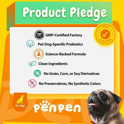PENPEN Probiotics for Dogs - Multi-Probiotic & Enzyme Blend for Digestive Health, Eases Sensitive Stomachs (Beef Chews)