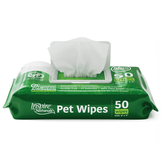 Pet Wipes for Dogs and Cats, Deodorizing Dog Wipes for Paws and Butt (50 Count)