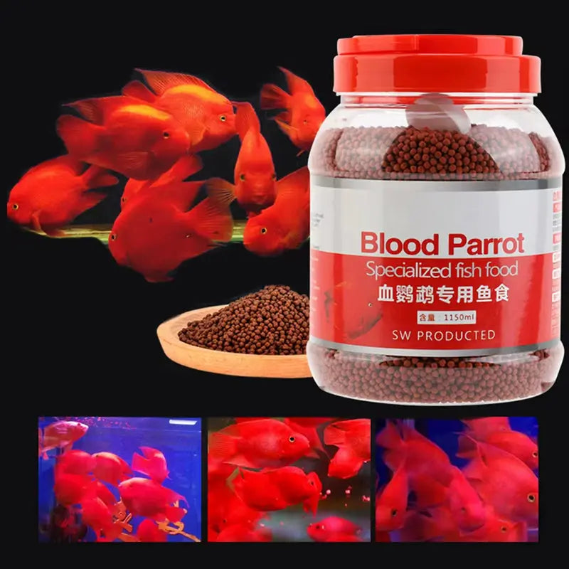 Blood Red Parrot Fish Food 500G Color-Enhancing Red Parrot Cichlid Fish Feed Food