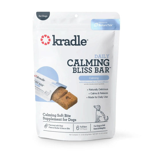 Calming Bliss Soft Bake Dog Bars, Peanut Butter Bacon Flavor, 6 Dry Bar Treats, 12 Ounce Bag