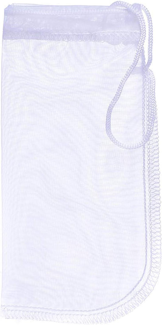 Extra Fine Media Filter Bags for Aquariums, Reusable 180 Micron Drawstring Mesh, Ideal for Very Fine Resins (7.5" x 3.6", Pack of 6)