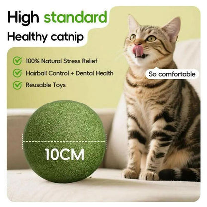 Extra-Large Size Natural Cat Mint Ball, 10 Cm in Diameter, Solid, Edible, Natural Cat Mint Toy, a Fun Toy for Cats
