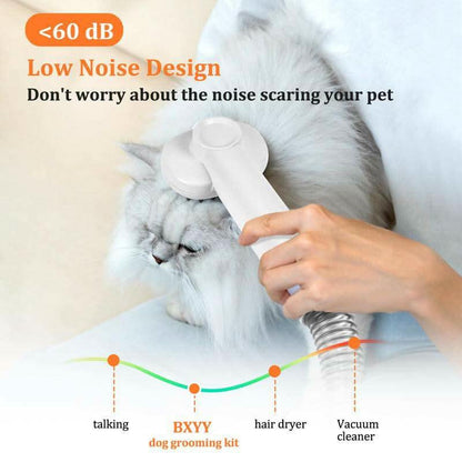 BXYY Professional Dog Grooming Kit and 5-in-1 Pet Vacuum with 99% Suction, 1.5L Dust Cup, Shedding Brush, Electric Clipper, and Hair Remover Roller for Dogs and Cats