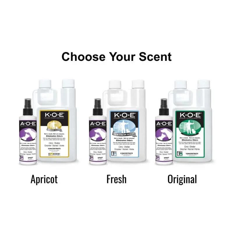 Essential Pet Care Kit: A.O.E. 8oz Spray and Apricot K.O.E. 16oz Concentrate (2 Pieces)