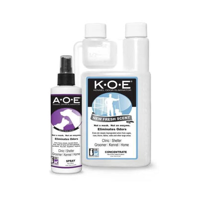 Essential Pet Care Kit: A.O.E. 8oz Spray and Apricot K.O.E. 16oz Concentrate (2 Pieces)