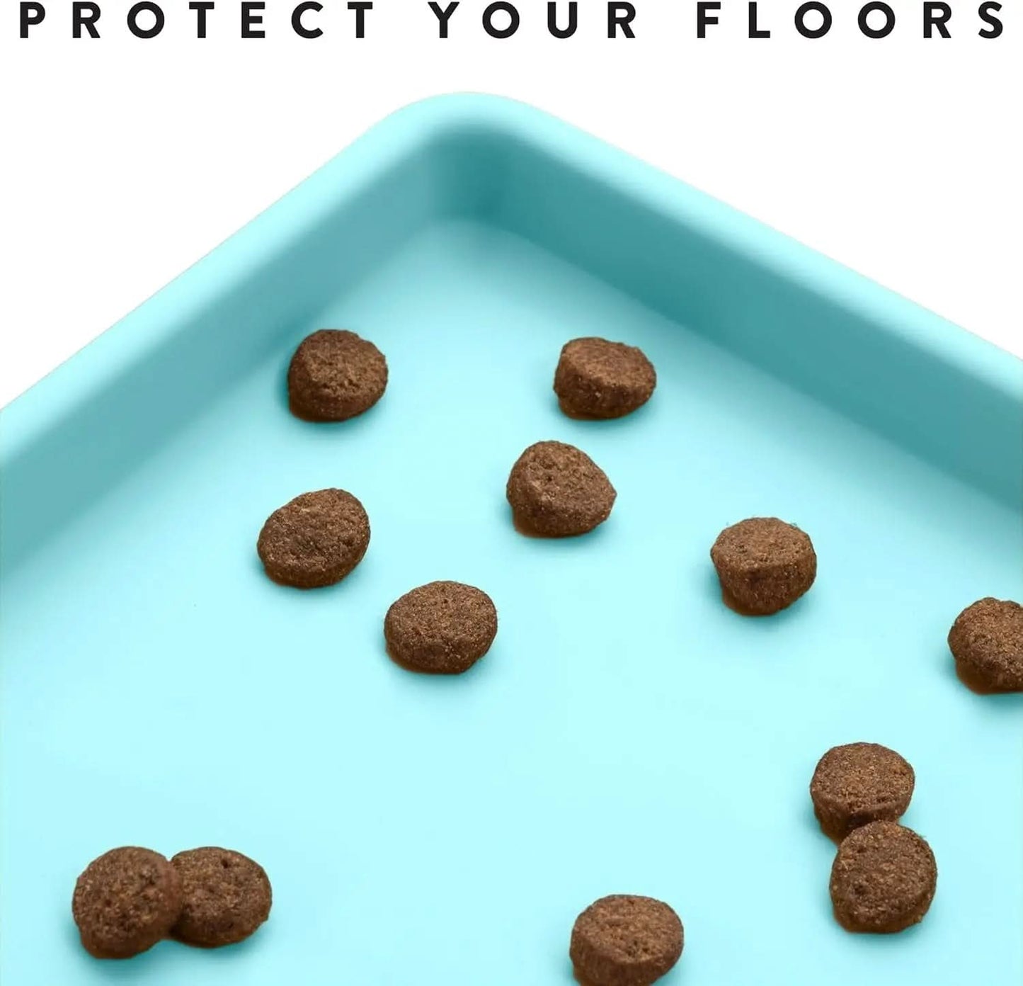 Waterproof Silicone Cat Feeding Mat - Non-Slip Placemat for Food and Water Bowls (Small, Aruba)