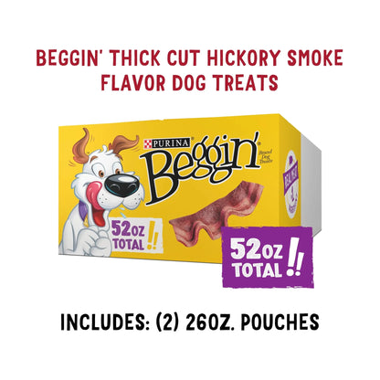 Purina  Strips Jerky Snacks Dog Treats, Thick Cut Hickory Smoke Flavor 26Oz (2 Pack)