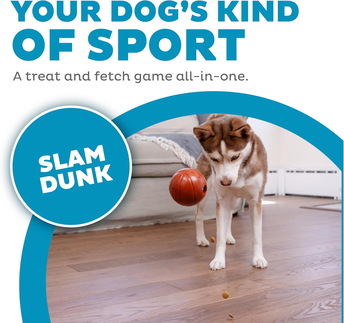 Planet Dog Basketball - Durable Treat-Dispensing Dog Ball, Interactive Fetch Toy, Orbee-Tuff Material, Mint Scented, BPA-Free, Suitable for Indoor and Outdoor Play, Brown