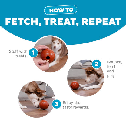 Planet Dog Basketball - Durable Treat-Dispensing Dog Ball, Interactive Fetch Toy, Orbee-Tuff Material, Mint Scented, BPA-Free, Suitable for Indoor and Outdoor Play, Brown