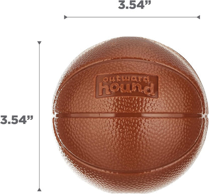 Planet Dog Basketball - Durable Treat-Dispensing Dog Ball, Interactive Fetch Toy, Orbee-Tuff Material, Mint Scented, BPA-Free, Suitable for Indoor and Outdoor Play, Brown