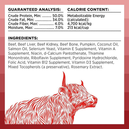 Rawbble Freeze-Dried Dog Food, Beef Recipe, 12 Oz - 98% Meat and Organs, No Fillers - Convenient Raw Dog Food for Meals, Treats, or Food Toppers - Made in the USA in Small Batches