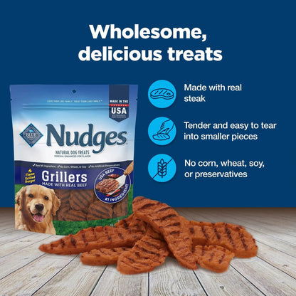 Nudges Grillers Natural Dog Treats Made with Real Beef, 16-Oz. Bag