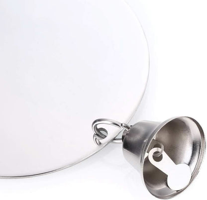 Hanging Bird Mirror Toy with Bells for Parakeets, Cockatiels, Conures, Lovebirds, Finches, and Canaries - Engaging Cage Swing Play Accessory (Bird Mirror with 1 Bell)