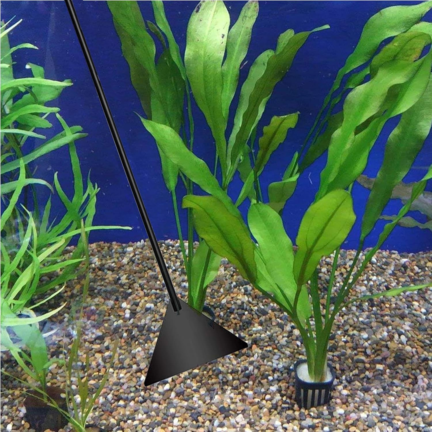 4-in-1 Stainless Steel Aquascaping Tool Set for Aquatic Plants - Scissors, Tweezers, and Spatula for Aquarium Starter Kits (Black)