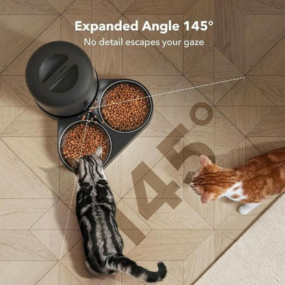 PETLIBRO 5L Automatic Cat Feeder with Camera for Dual Cat Feeding, 1080P HD Video with Night Vision, 5G Wi-Fi Connectivity, 2-Way Audio, Motion and Sound Alerts, Black