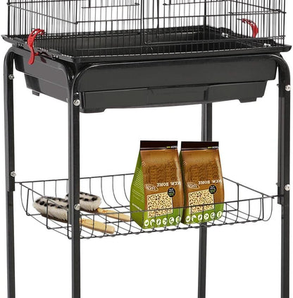 Large Open Play Top Bird Cage with Stand for Parakeets, Finches, Canaries, and Lovebirds