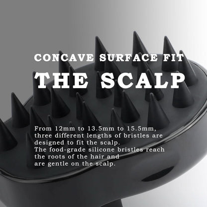 Scalp Massager and Shampoo Brush for Hair Growth and Dandruff Removal, Soft Silicone Bristles, Suitable for All Hair Types, Black
