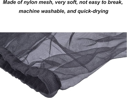 Bird Cage Seed Catcher - Airy Gauze Dust-Proof Cover for Universal Birdcages, Nylon Mesh Net with Stretchy Skirt, XL Size, Black
