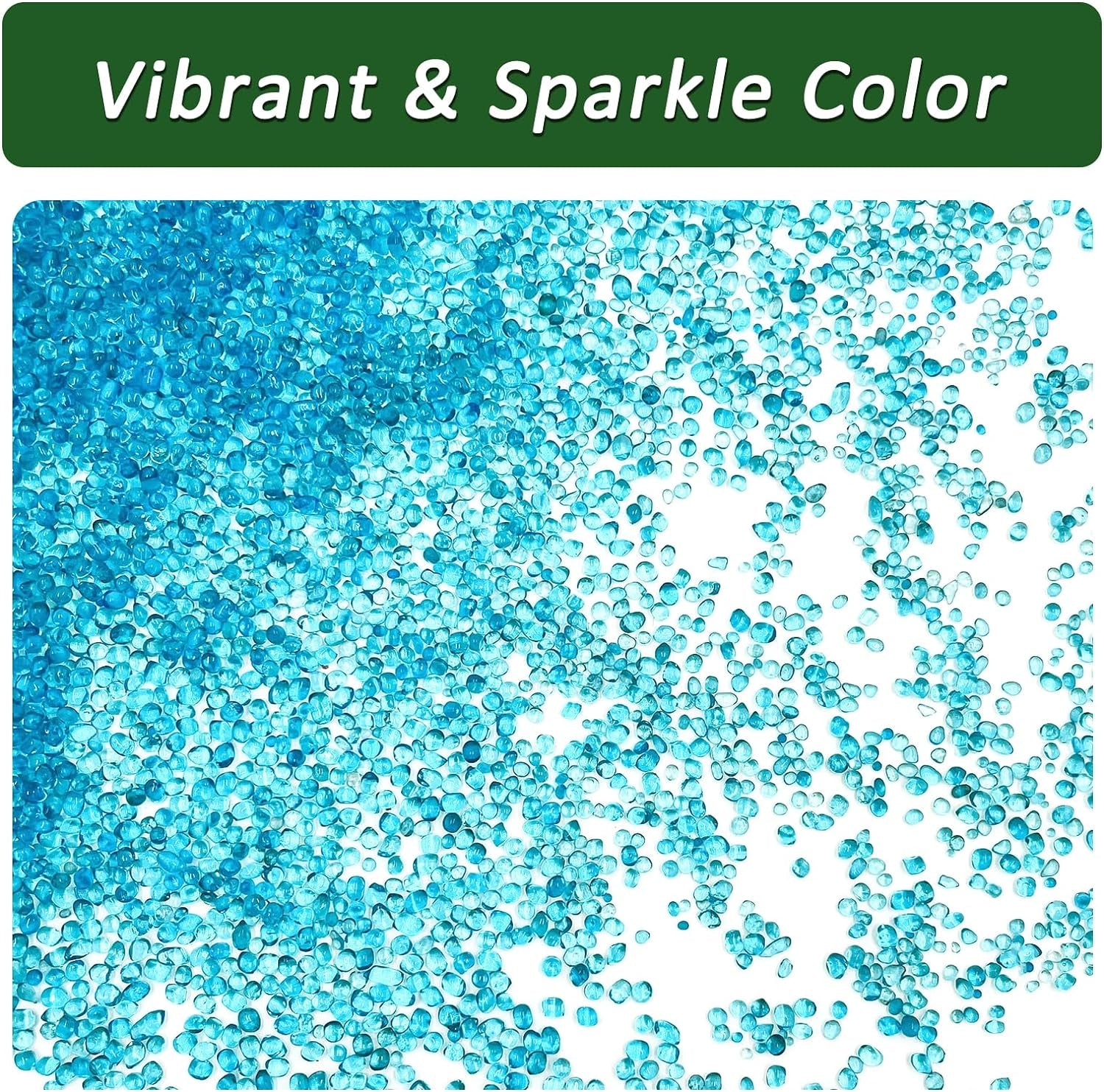 2.2 Lbs Polished Smooth Aquarium Substrate Gravel - Vibrant Blue Sea Glass Decorative Stones for Fish Tanks, Vases, Fairy Gardens, and Potted Plants