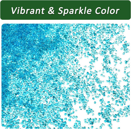2.2 Lbs Polished Smooth Aquarium Substrate Gravel - Vibrant Blue Sea Glass Decorative Stones for Fish Tanks, Vases, Fairy Gardens, and Potted Plants