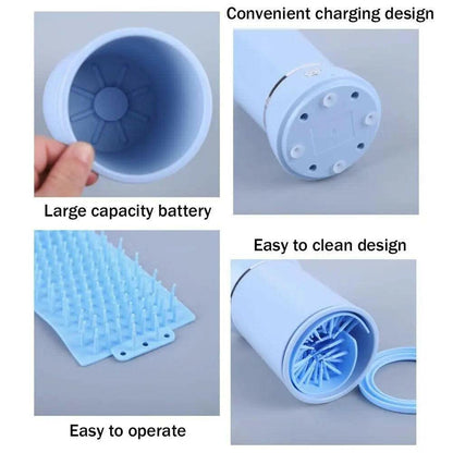 Portable Dog Paw Washer Automatic Pet Paw Cleaner Electric Paw Massager USB Rechargeable Designed for Small to Medium Dogs Cats